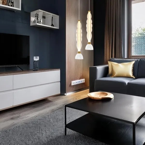 LED Luster na lanku LUCCO LED/18W/230V pr. 15 cm zlatá