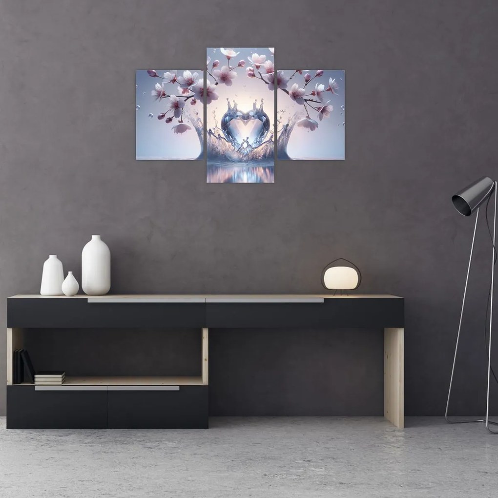 Obraz - Diamantové srdce (90x60 cm)