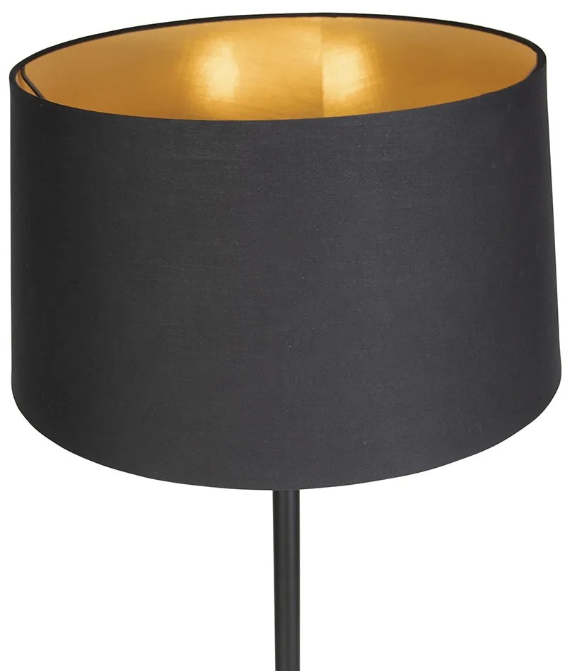 Inteligentná stojaca lampa čierna s čiernym tienidlom 45 cm vrátane Wifi A60 - Simplo