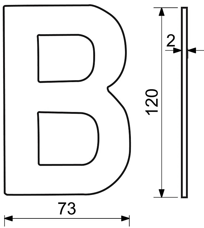 Domové písmeno RICHTER RN.120L (nerez), B, RICHTER Nerez matný