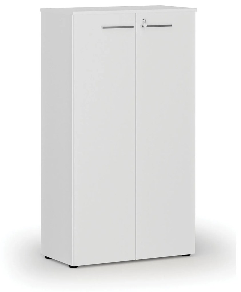 Kancelárska skriňa s dverami PRIMO WHITE, 1434 x 800 x 420 mm, biela