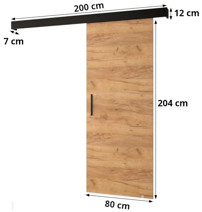 Posuvné dvere 80 cm Slavdro 1 (čierna matná). Akcia -80%. Vlastná spoľahlivá doprava až k Vám domov. 1108791