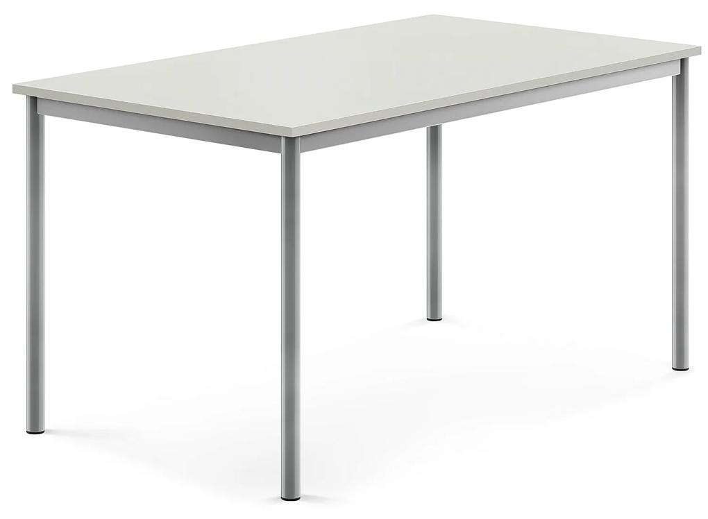 Stôl SONITUS, 1400x800x720 mm, HPL - šedá, strieborná