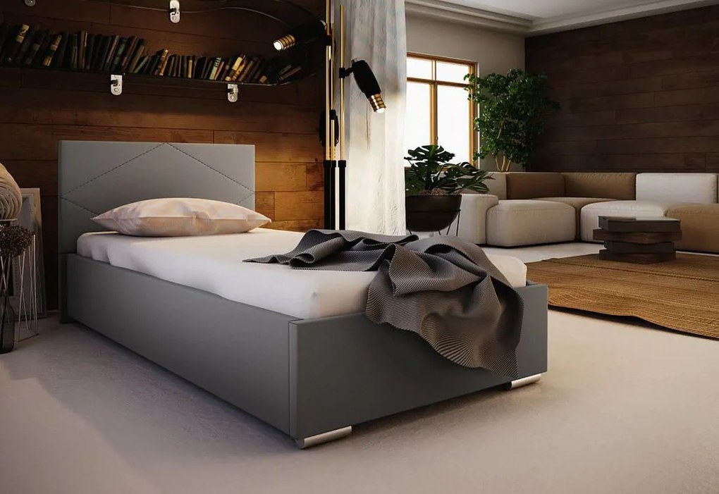 Jednolôžková čalúnená posteľ FOX 5 + rošt + matrac, 80x200, Sofie 7