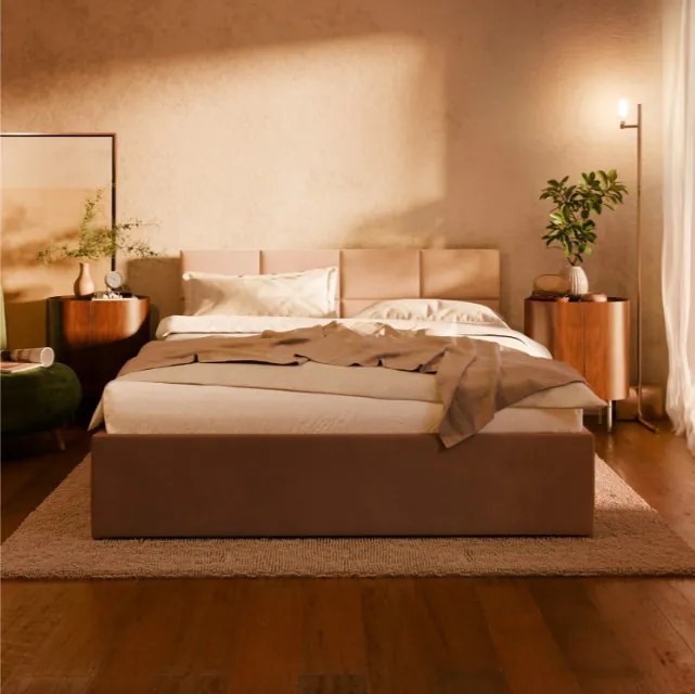 Manželská posteľ BORGO 180×200 cm svetlosivá