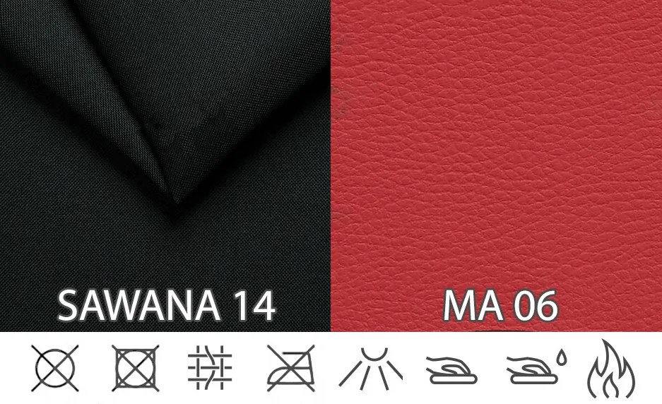 Rohová sedačka U Marlon (čierna + červená) (P). Akcia -20%. Vlastná spoľahlivá doprava až k Vám domov. 616146