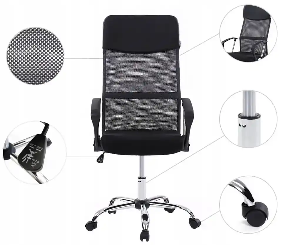 Bestent Ergonomická kancelárska stolička BLACK | BIANO