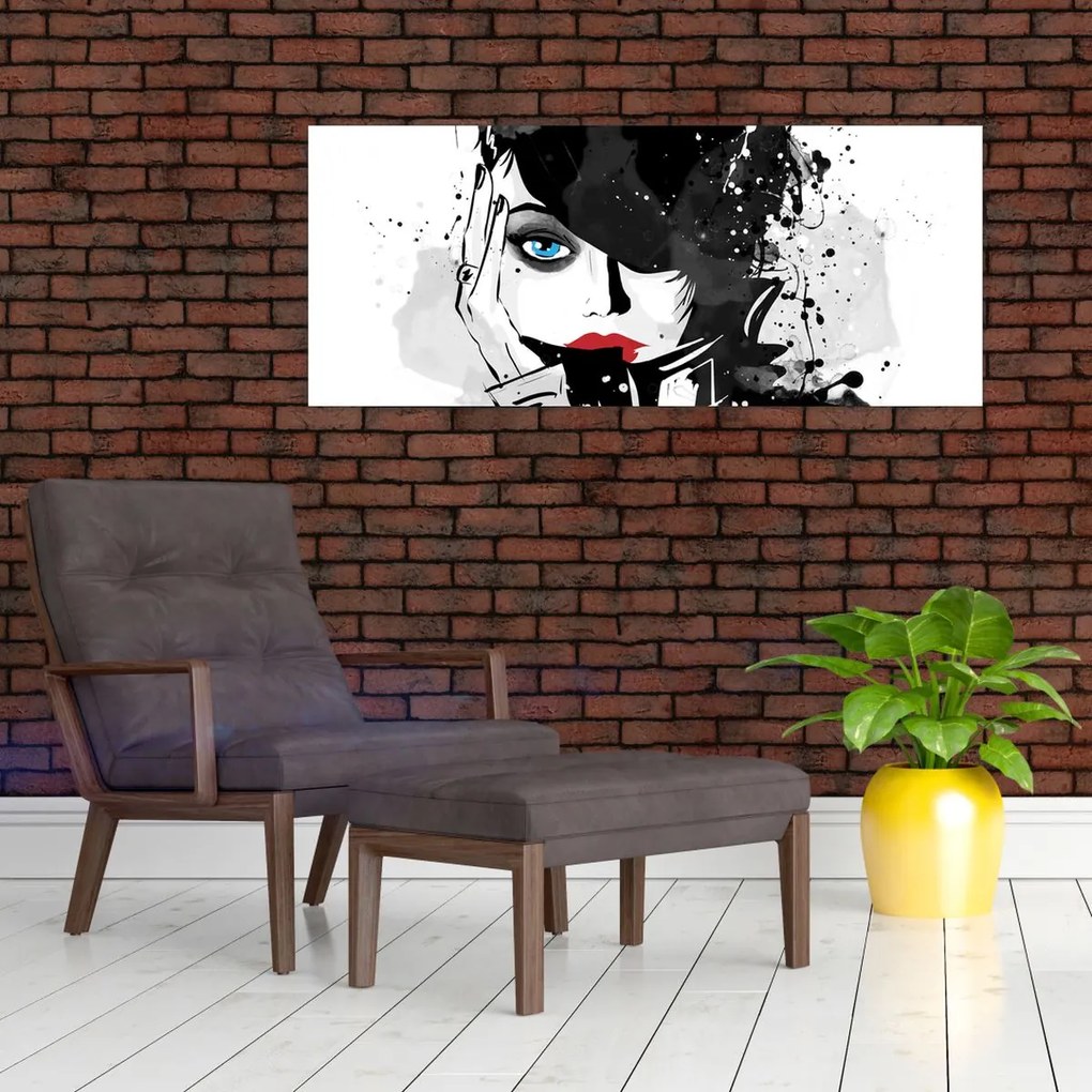 Obraz - Tajomná žena (120x50 cm)