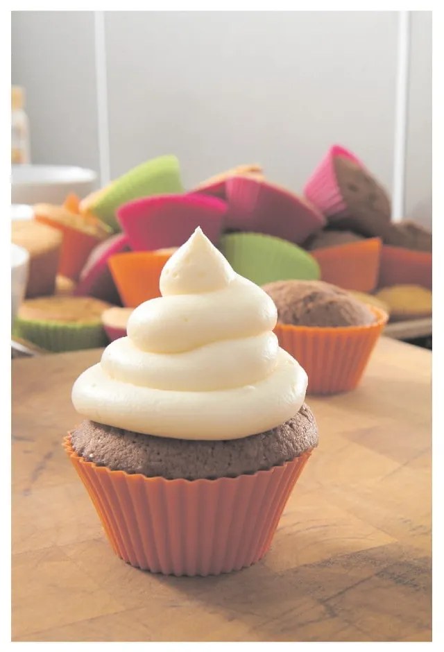 Súprava 6 farebných silikónových formičiek na muffiny Lékué, ⌀ 7 cm