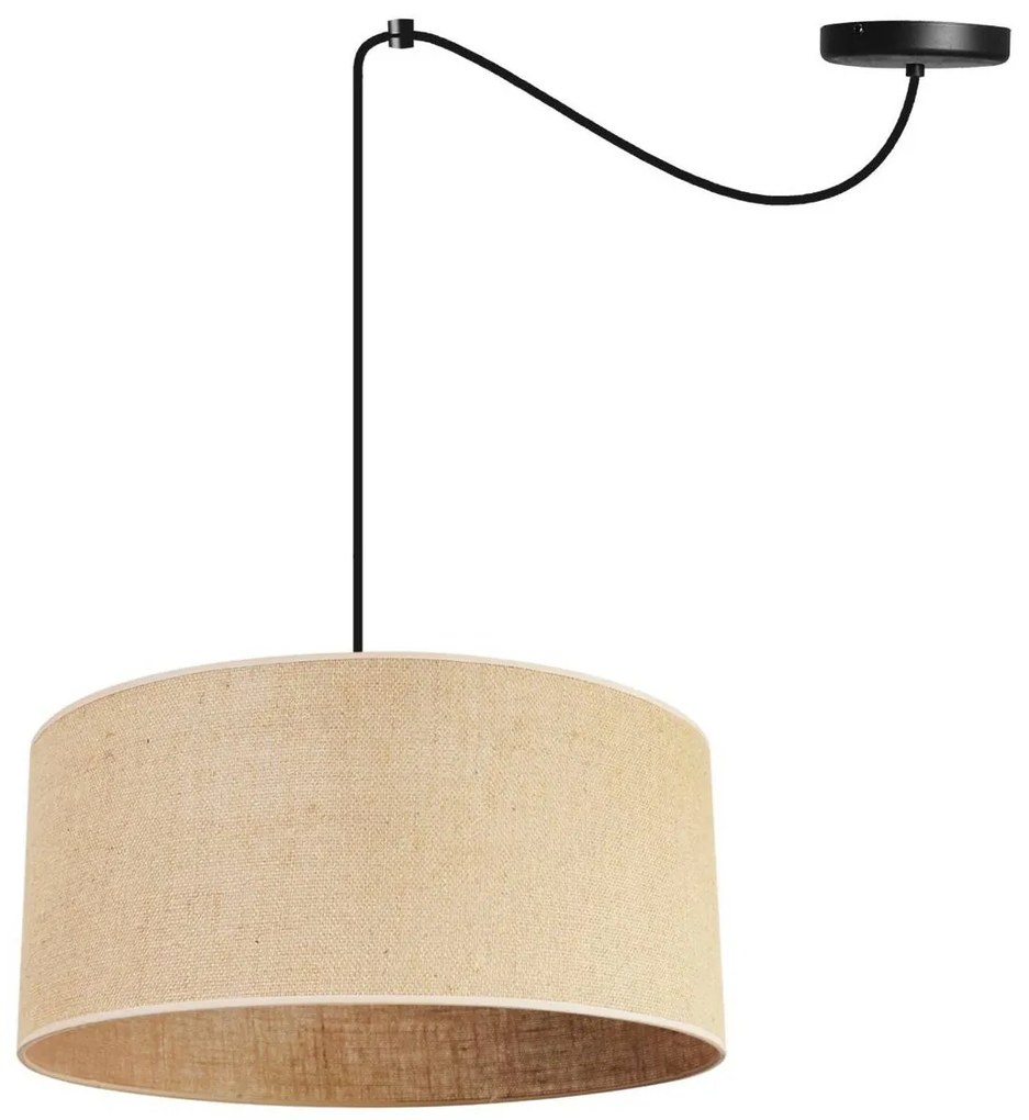 Závesné svietidlo Juta Spider, 1x jutové tienidlo, (výber z 2 farieb konštrukcie), (fi 40cm)