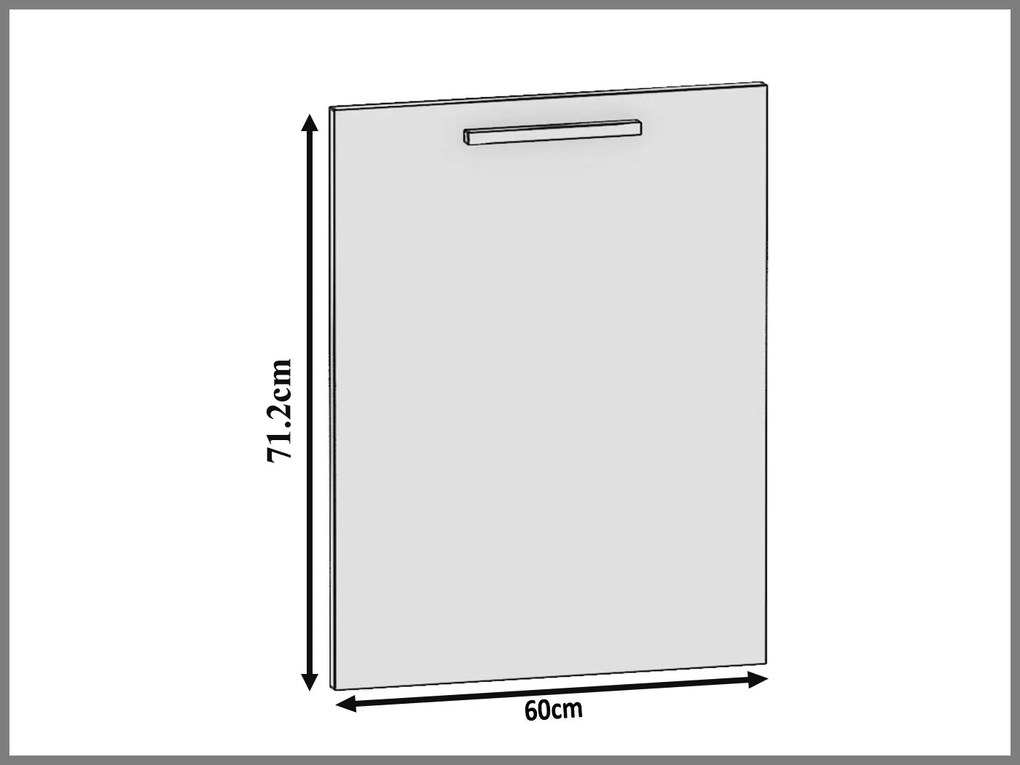 Panel na umývačku Bekini zakrytý 60 cm šedý antracit Glamour Wood  TOR PZ60/1/WT/GW/0/B1