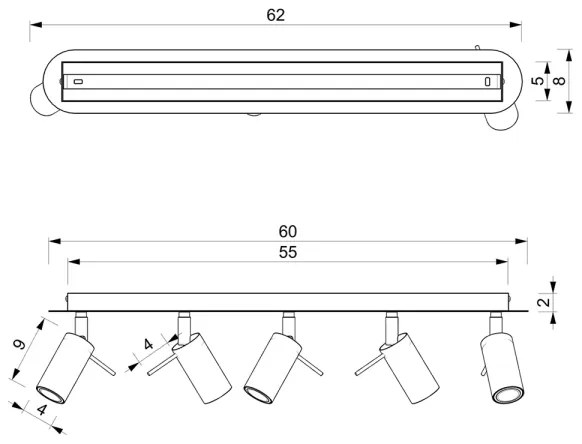 Bodové svietidlo PRESTON 5xGU10/MR11/40W/230V biela/chróm