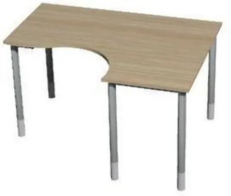 Roh kancelársky stôl Gemi line, 160/80 x 120/65 x 70 E 90 cm, pravé vyhotovenie, svetlé drevo