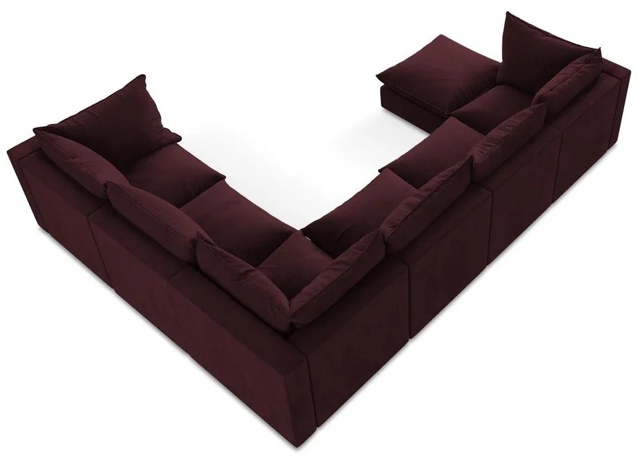 Vínovočervená rohová pohovka (pravý roh/do tvaru "U") Manao – Makamii