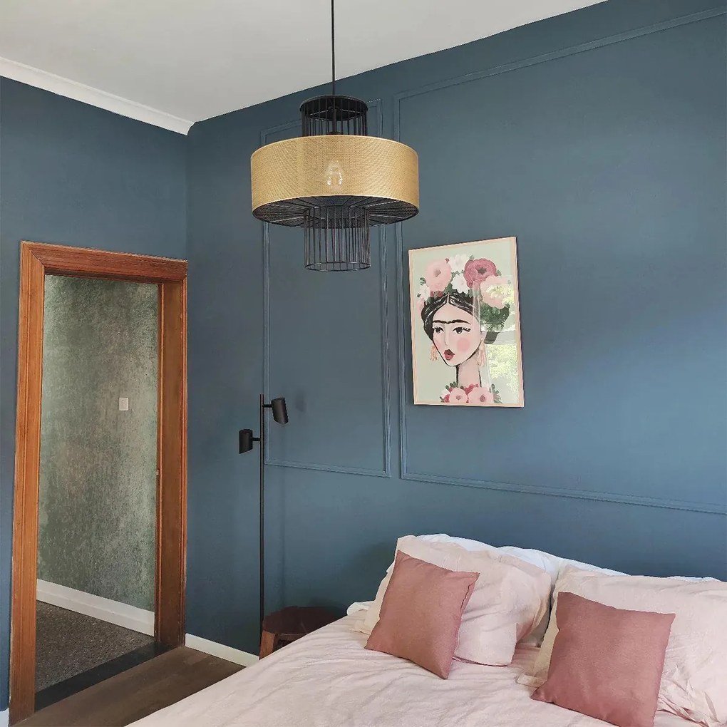 Dizajnové závesné svietidlo zlaté s čiernou 40 cm - Tess