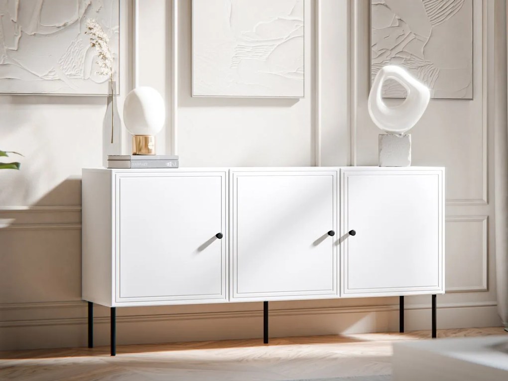 Komoda Gudzup Bis 150 3D, Farby: biela