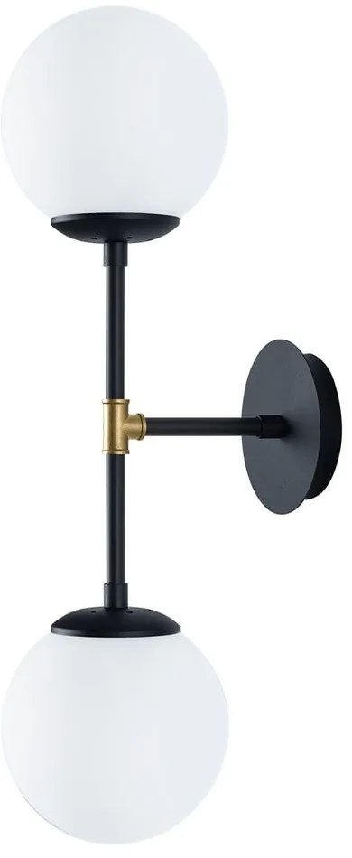 Čierne nástenné svietidlo Squid Lighting Kruva, dĺžka 58 cm