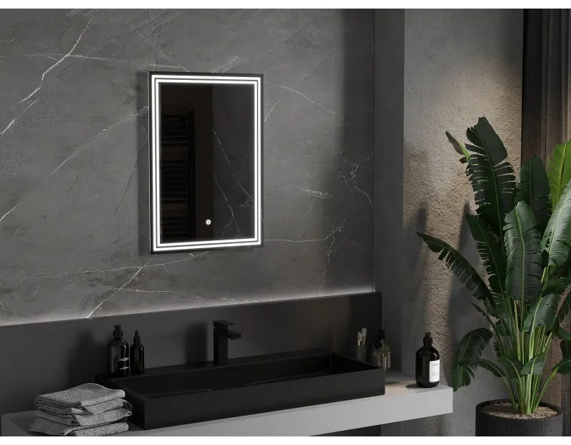 Mexen Taco, LED kúpeľňové zrkadlo s podsvietením 50x70 cm, 6000K, ochrana proti zahmlievaniu, 9805-050-070-611-00