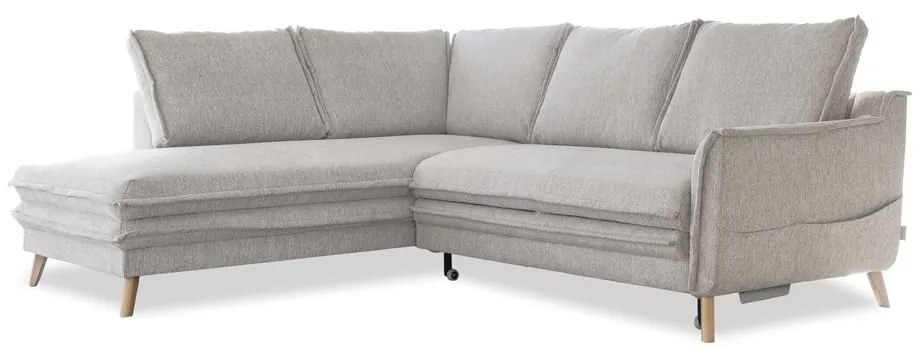 Béžová rozkladacia rohová pohovka (ľavý roh) Charming Charlie – Miuform