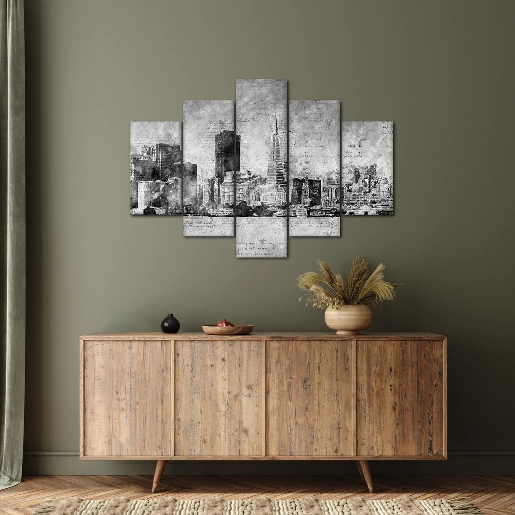 Obraz - Coffee art city (150x105 cm)