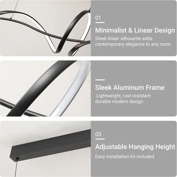 Brilagi - stmievateľný LED luster na lanku SIGNATURE LED/55W/230V 120x23 cm čierny + DO