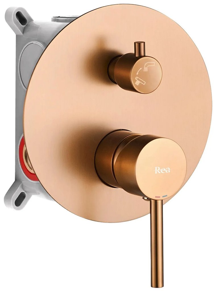 Rea Lungo, podomietková vaňová batéria s ručnou sprchovou sadou + BOX, medená matná, REA-B4568