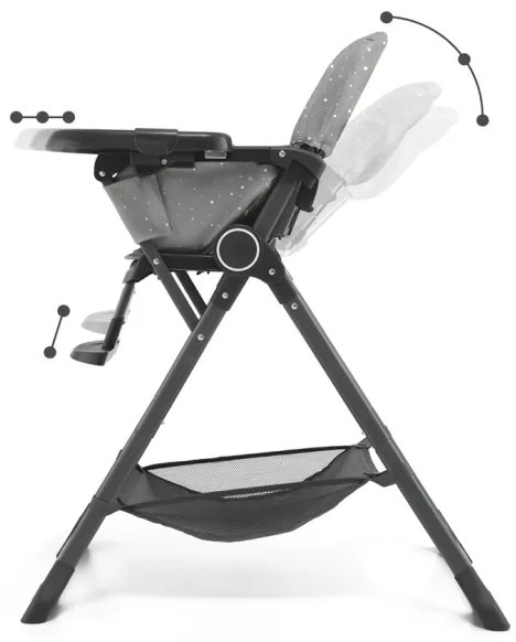 KINDERKRAFT - Detská jedálenská stolička FOLDEE šedá