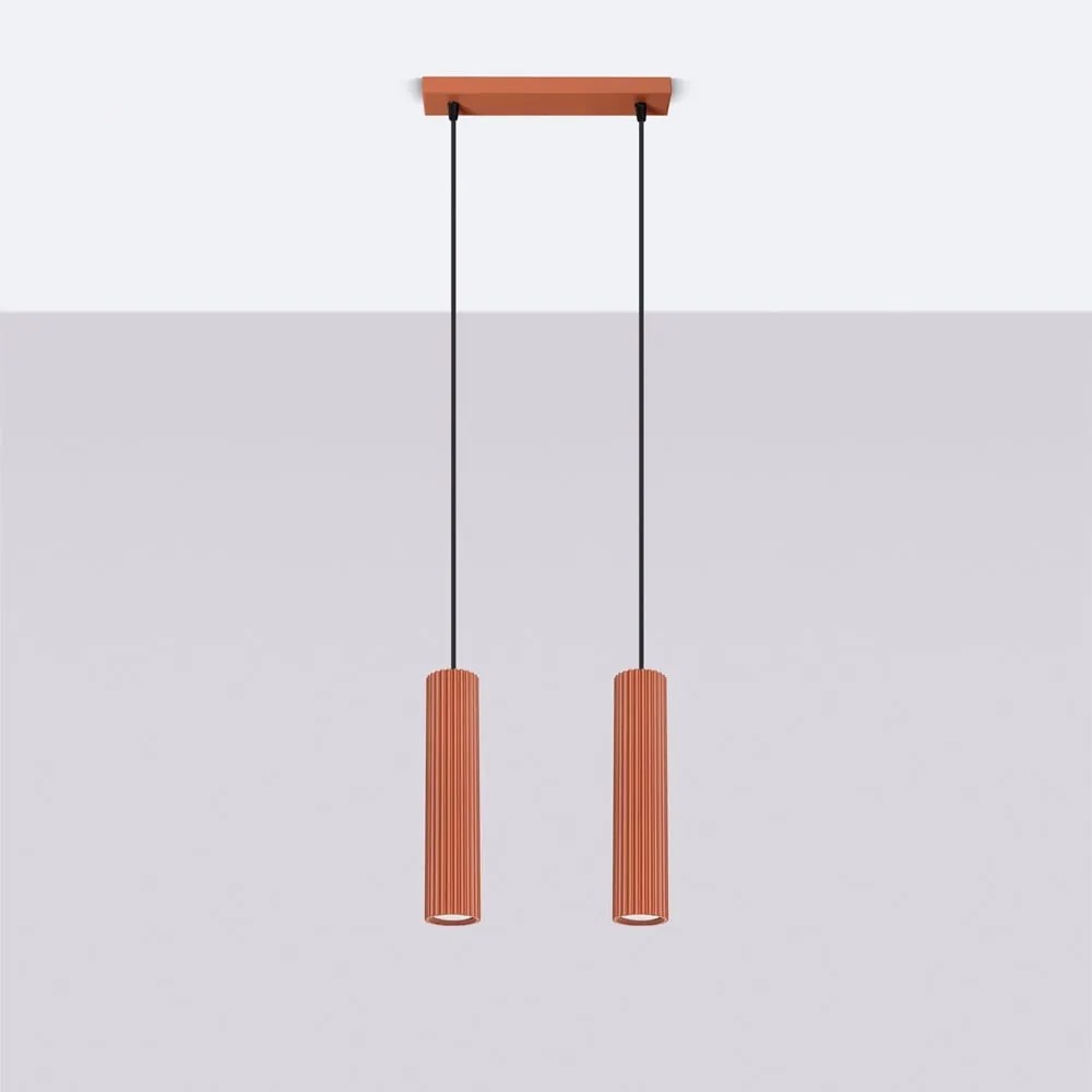 Závesné svietidlo v tehlovej farbe Gleam – Sollux