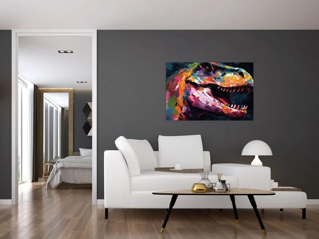 Obraz - Dinosaurus, maľba (90x60 cm)