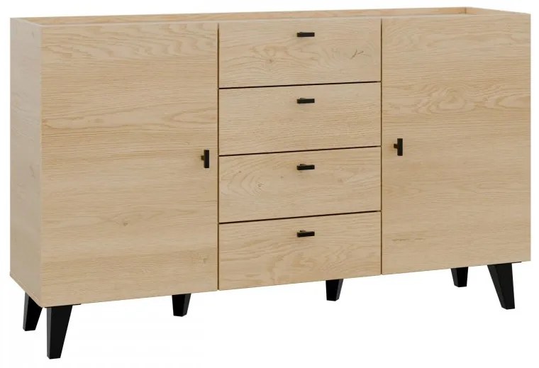 Komoda Cleurion so zásuvkami a dvierkami 150 2D4SZ, Farby: dub cremona