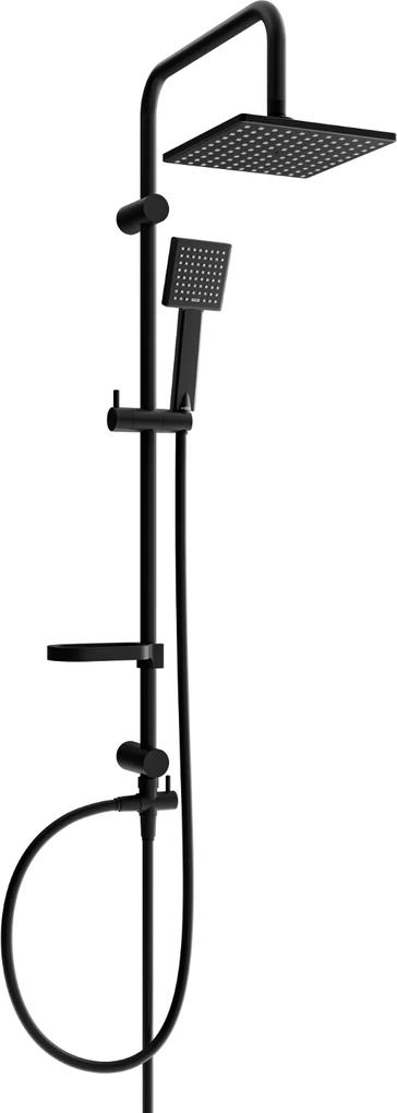 Mexen sprchový set X45 s hornou hlavicou  20x20 cm, čierna, 798454591-70