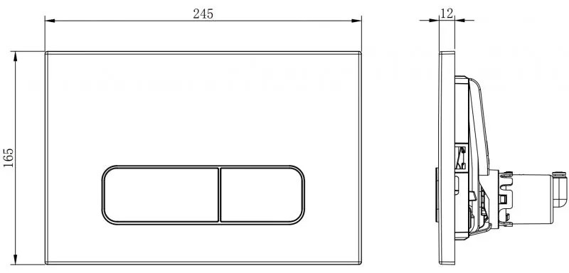 Mexen Fenix Air 02, pneumatické dvojité tlačidlo na splachovanie, chróm matný, 6A0202