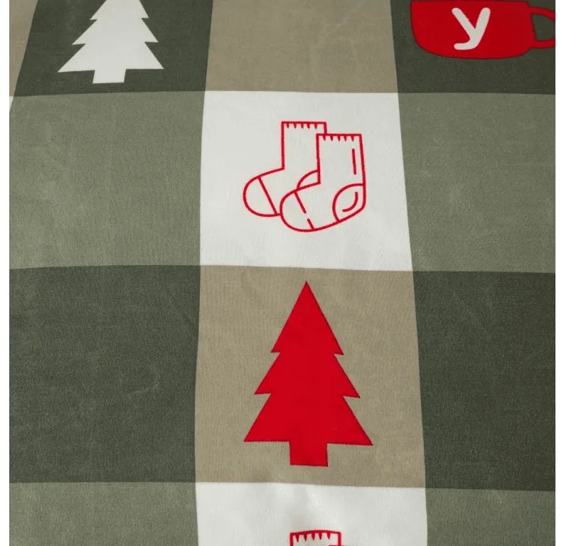 Flanelové obliečky z mikrovlákna CHRISTMAS SOCKS zelené Rozmer obliečky: 2 ks 70 x 90 cm | 200 x 220 cm