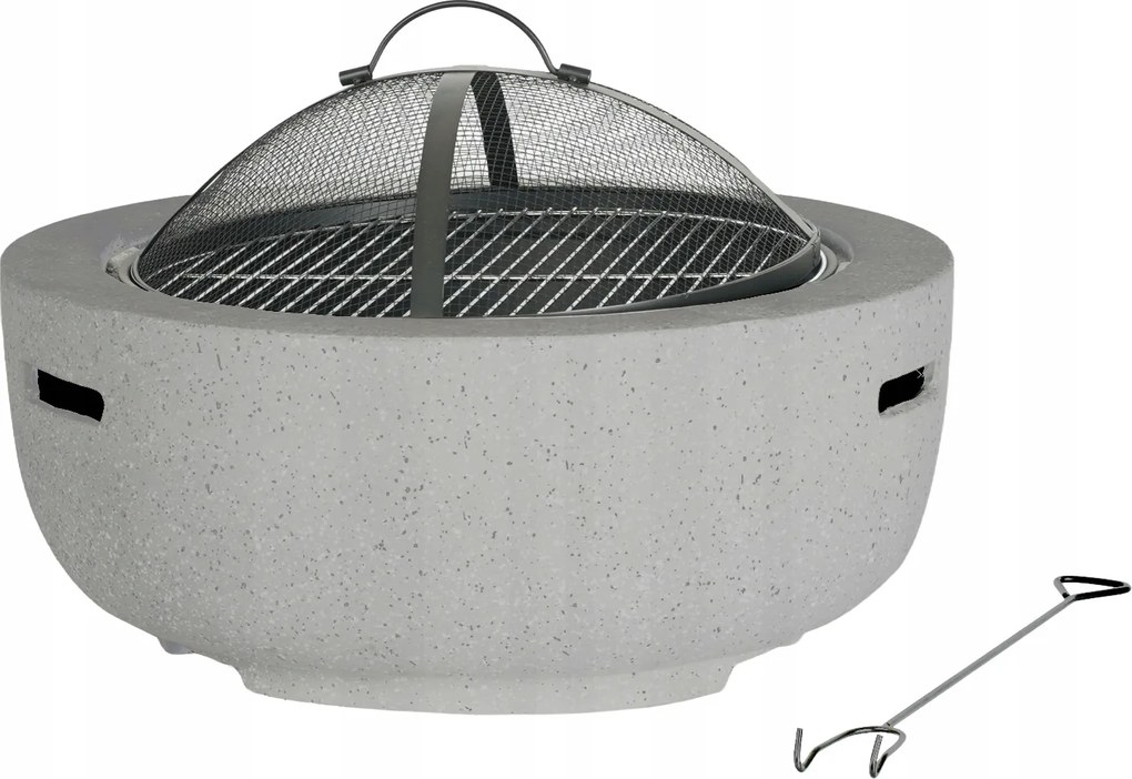 CH Záhradné ohnisko s grilom 2v1 -betónový vzhľad