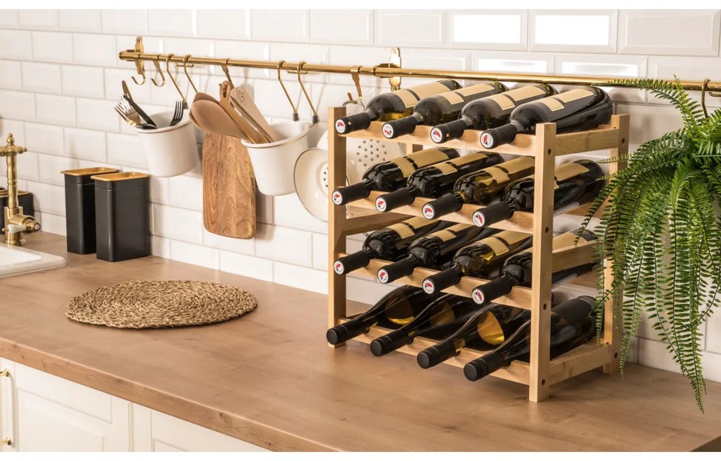 G21 Bambusový stojan na víno, 16 fliaš