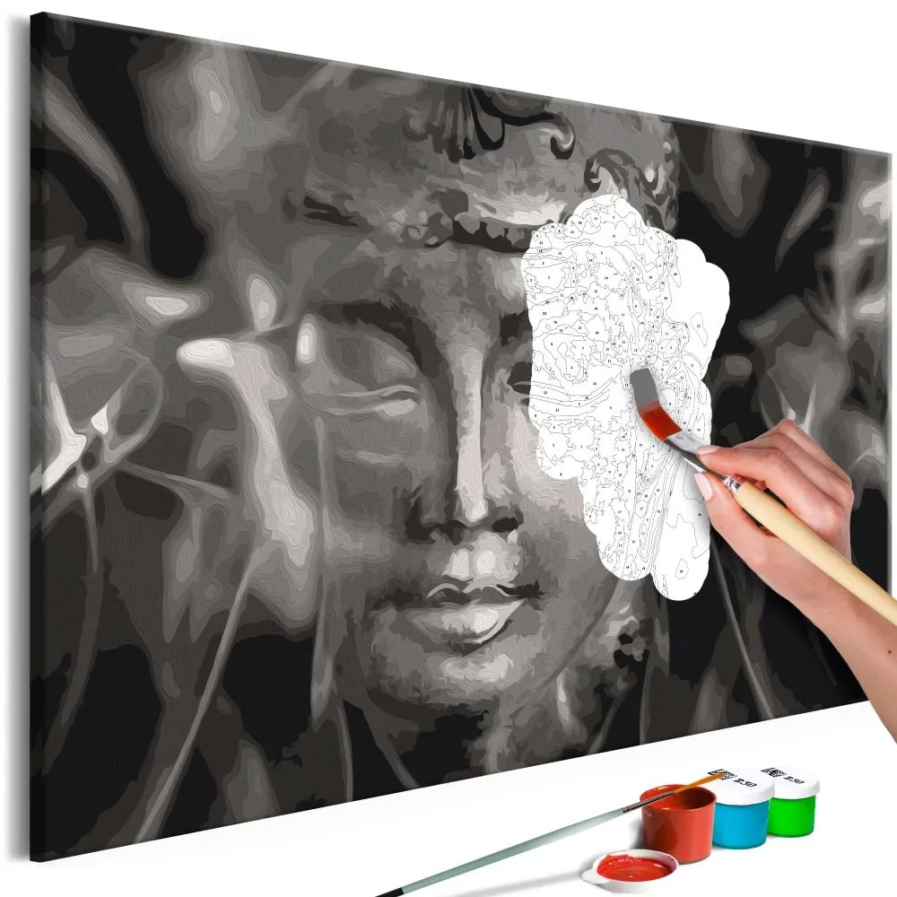 Maľovanie podľa čísiel - Buddha in Black and White 60x40
