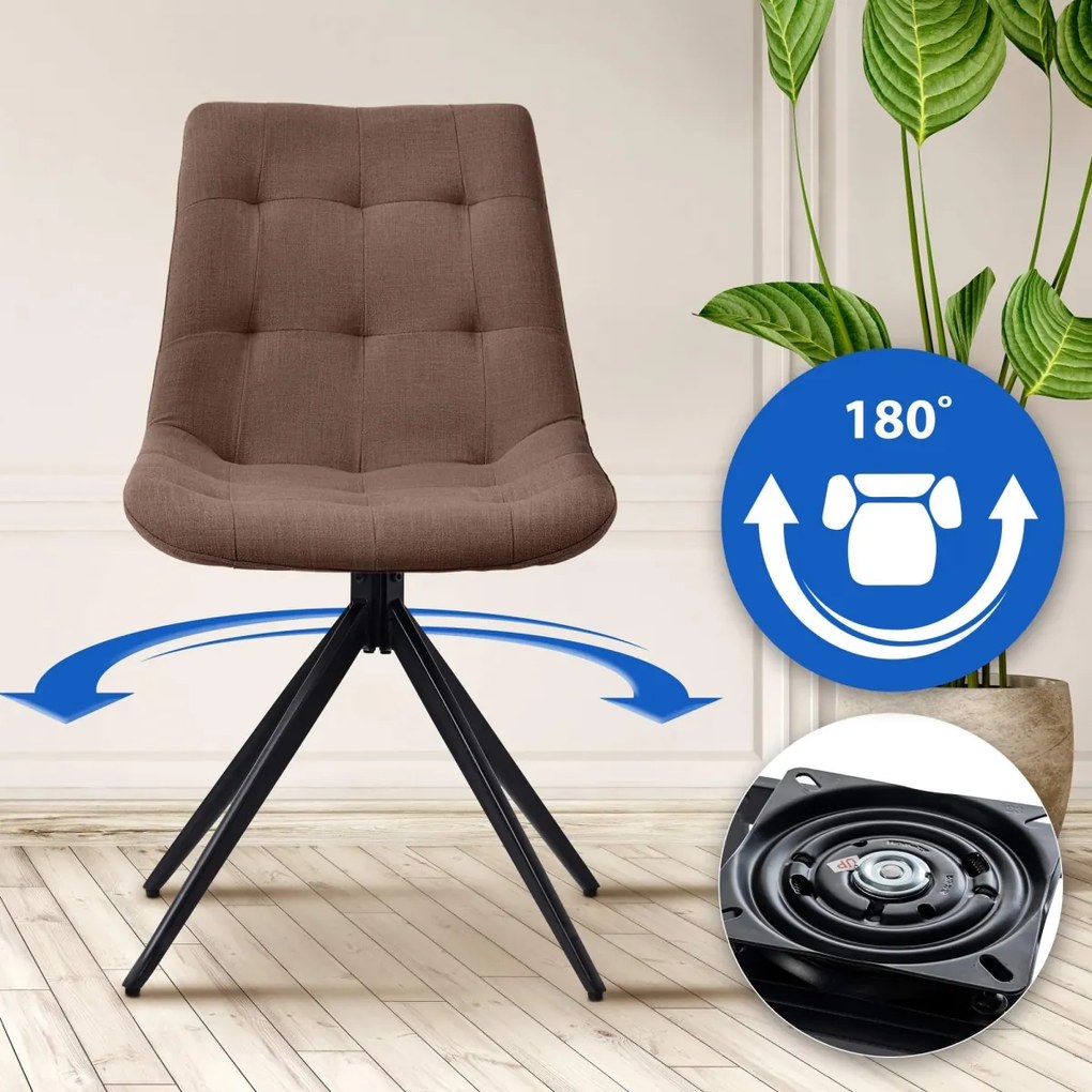 Jedálenská stolička Merna - látka - Sivo hnedá (Taupe)