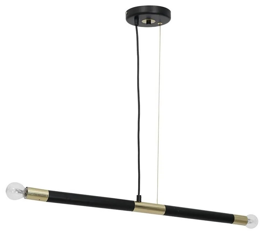 Luster na lanku BASTONE 2xE14/40W/230V čierna/zlatá