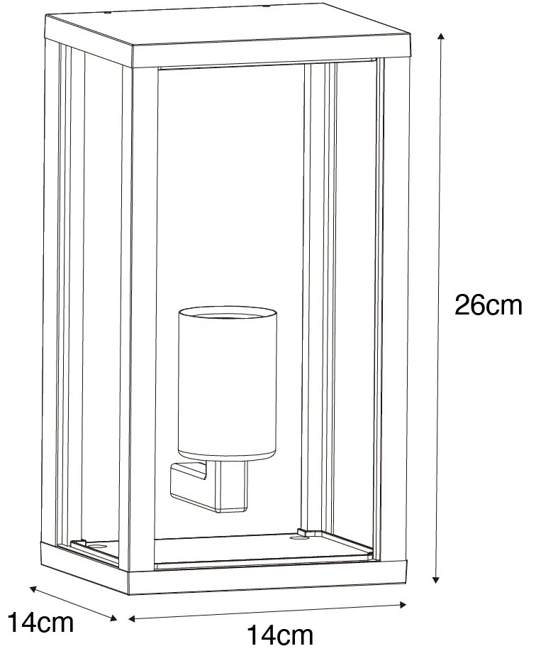 Vonkajšia nástenná lampa čierna s dymovým sklom 26 cm IP44 - Charlois