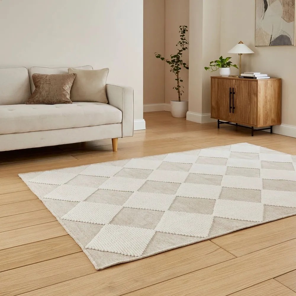 Bielo-béžový prateľný koberec 160x230 cm Lyna Beige&White – Think Rugs