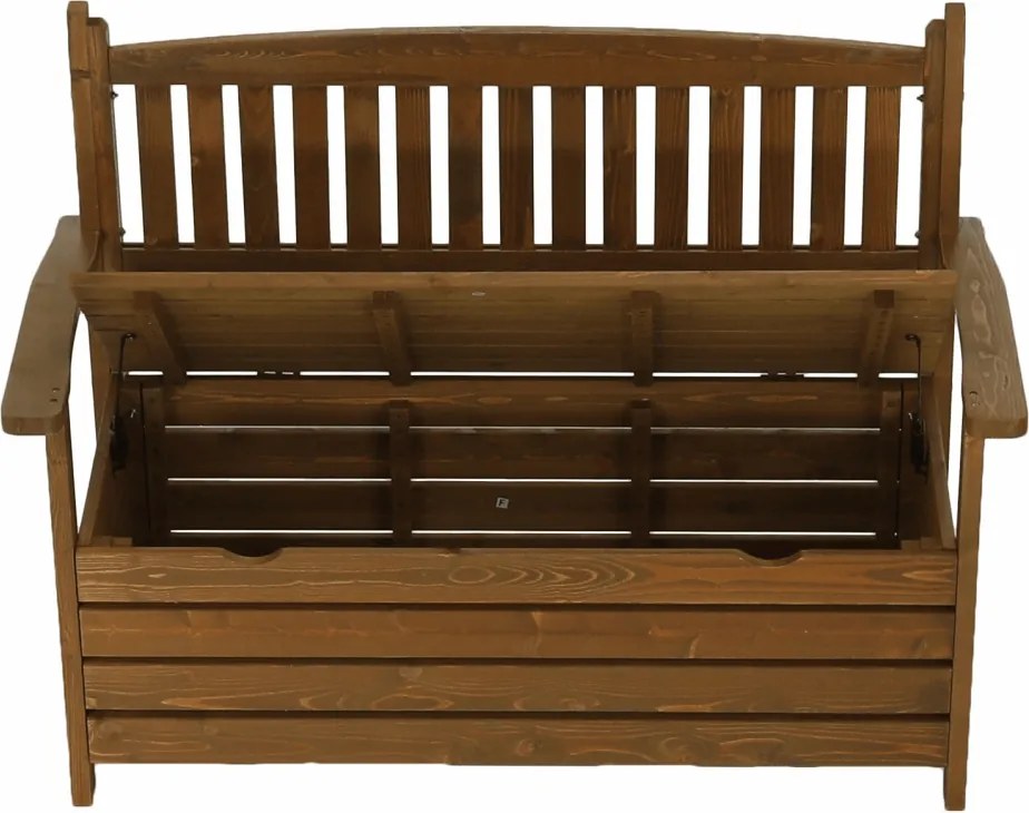Záhradná lavička s úložným priestorom Dilka 124 cm - hnedá