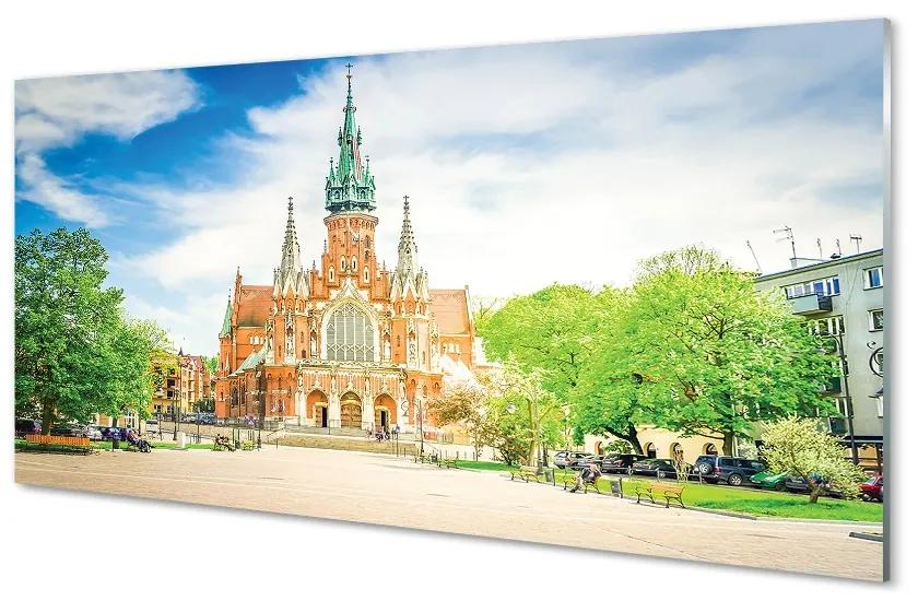 Sklenený obraz Katedrála Krakow 140x70 cm