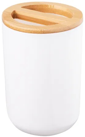 BISK Erga SNOW, pohár na zubné kefky na postavenie, biela-hnedá, ERG-07580