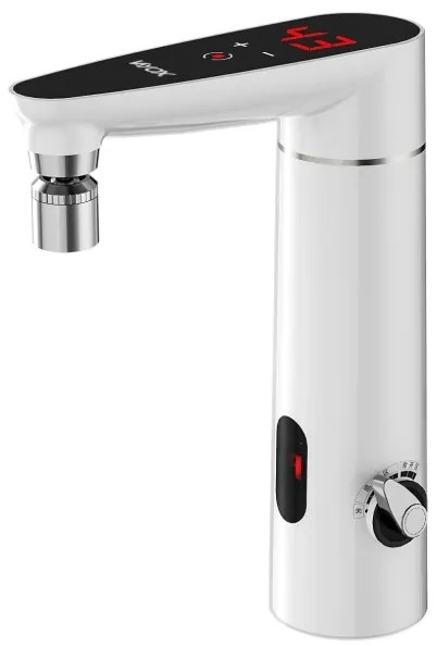 Dotykový prietokový ohrievač vody 3000W/230V IPX4 s LED displejom, biely