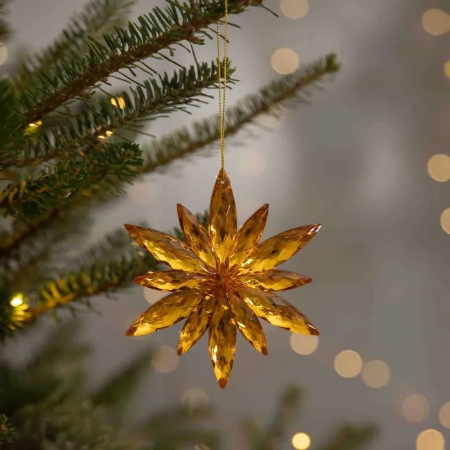 Závesná vianočná dekorácia ASTRE zlatá vločka 836720