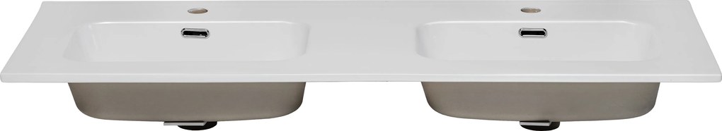 Comad Nábytkové keramické dvojumývadlo GO 120D/DP -8095, 121x46 cm, biela lesklá