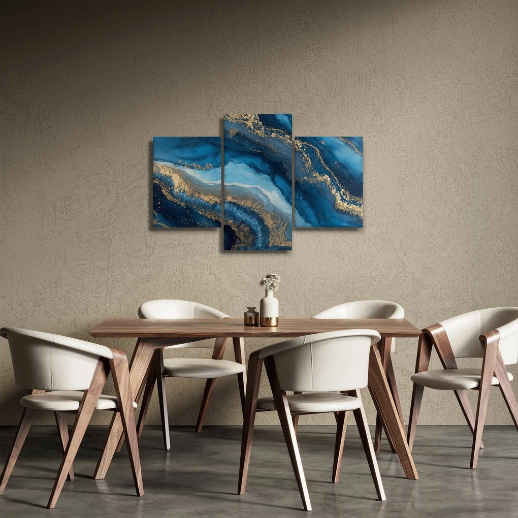Obraz - Modrá mramorová abstrakcia (90x60 cm)