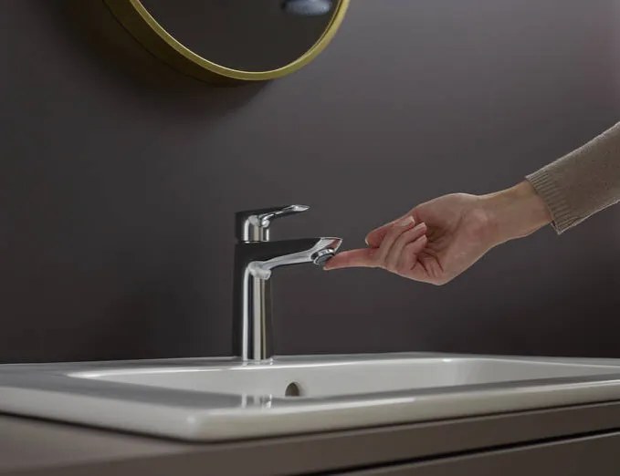 Hansgrohe Talis E, umývadlová batéria 110 s odtokovou súpravou Push–Open, chrómová, HAN-71711000