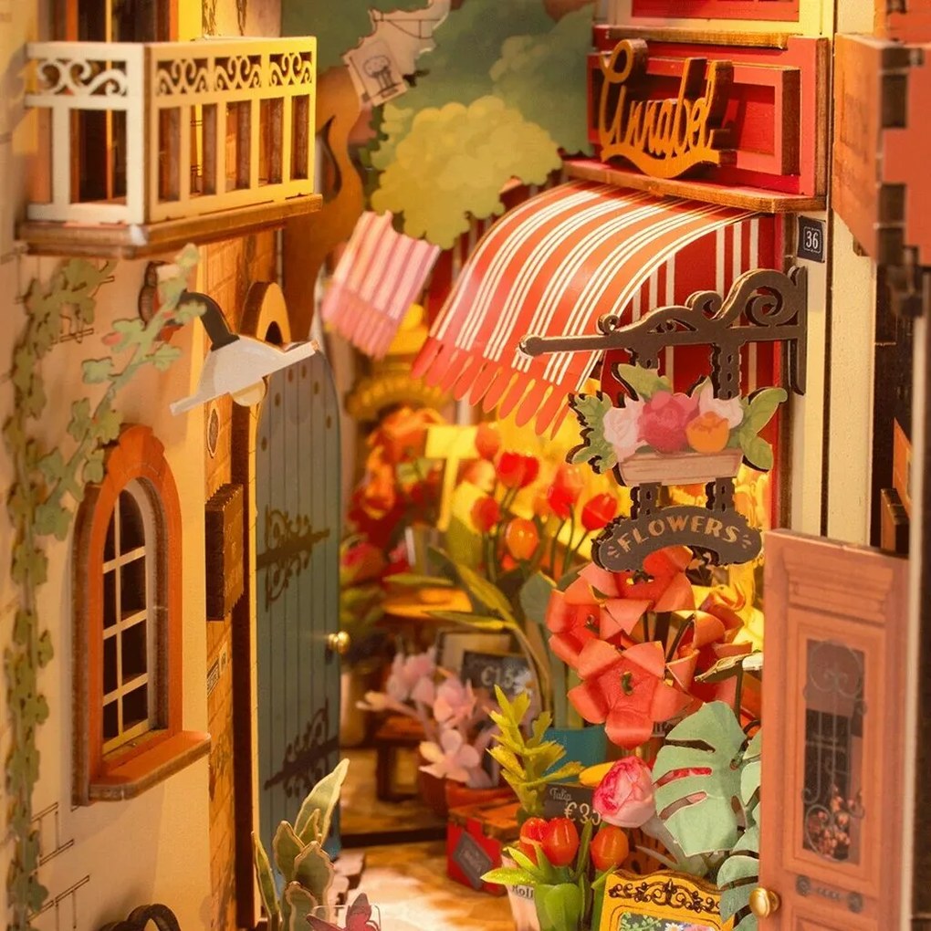 RoboTime 3D puzzle Knižná podpera Kvetinový roh