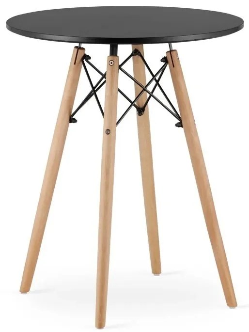 Jedálenský stôl 60 cm čierny/ hnedé nohy